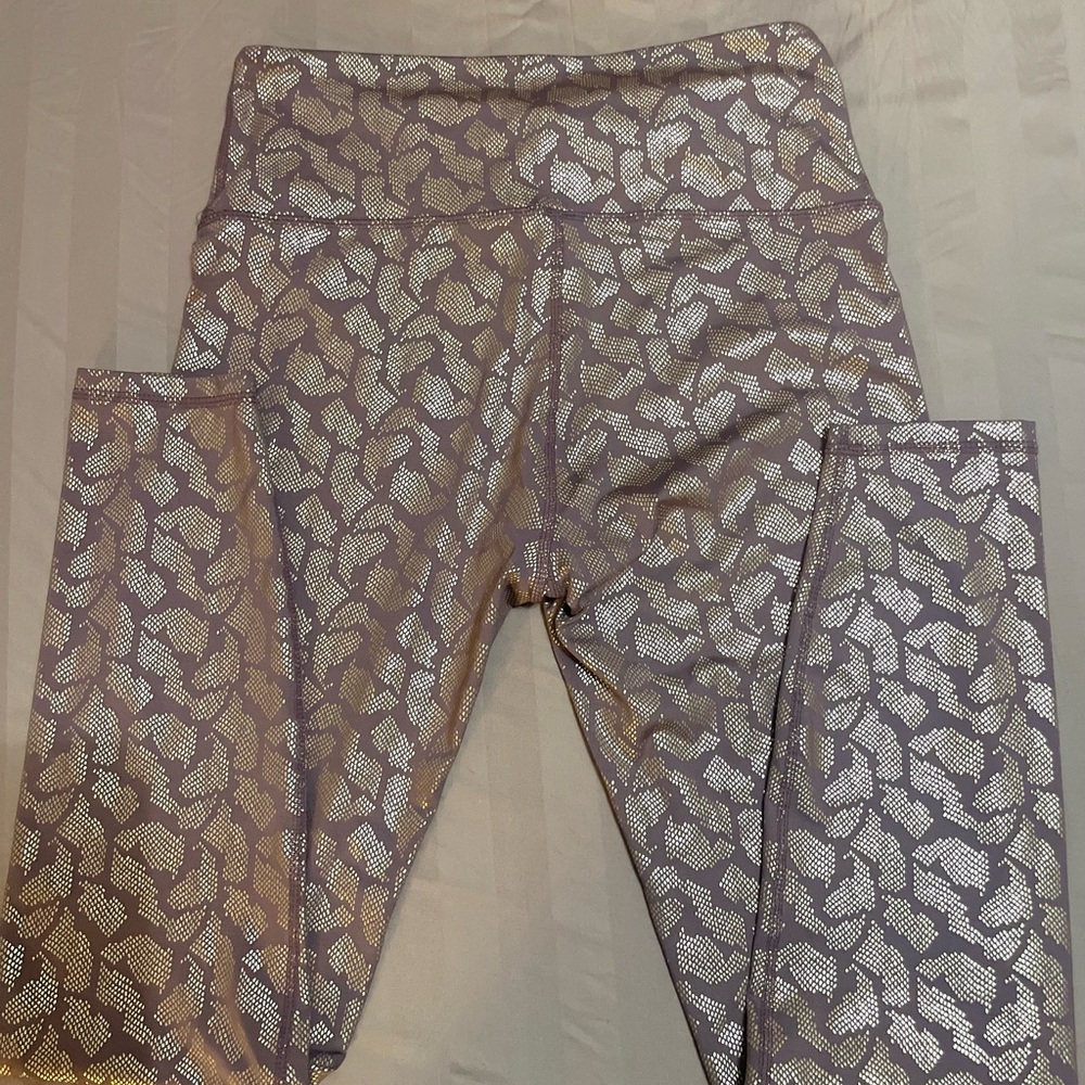 Purple and Gold Patterned Leggings